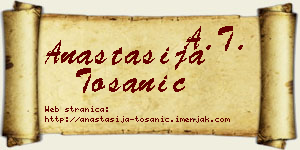 Anastasija Tošanić vizit kartica